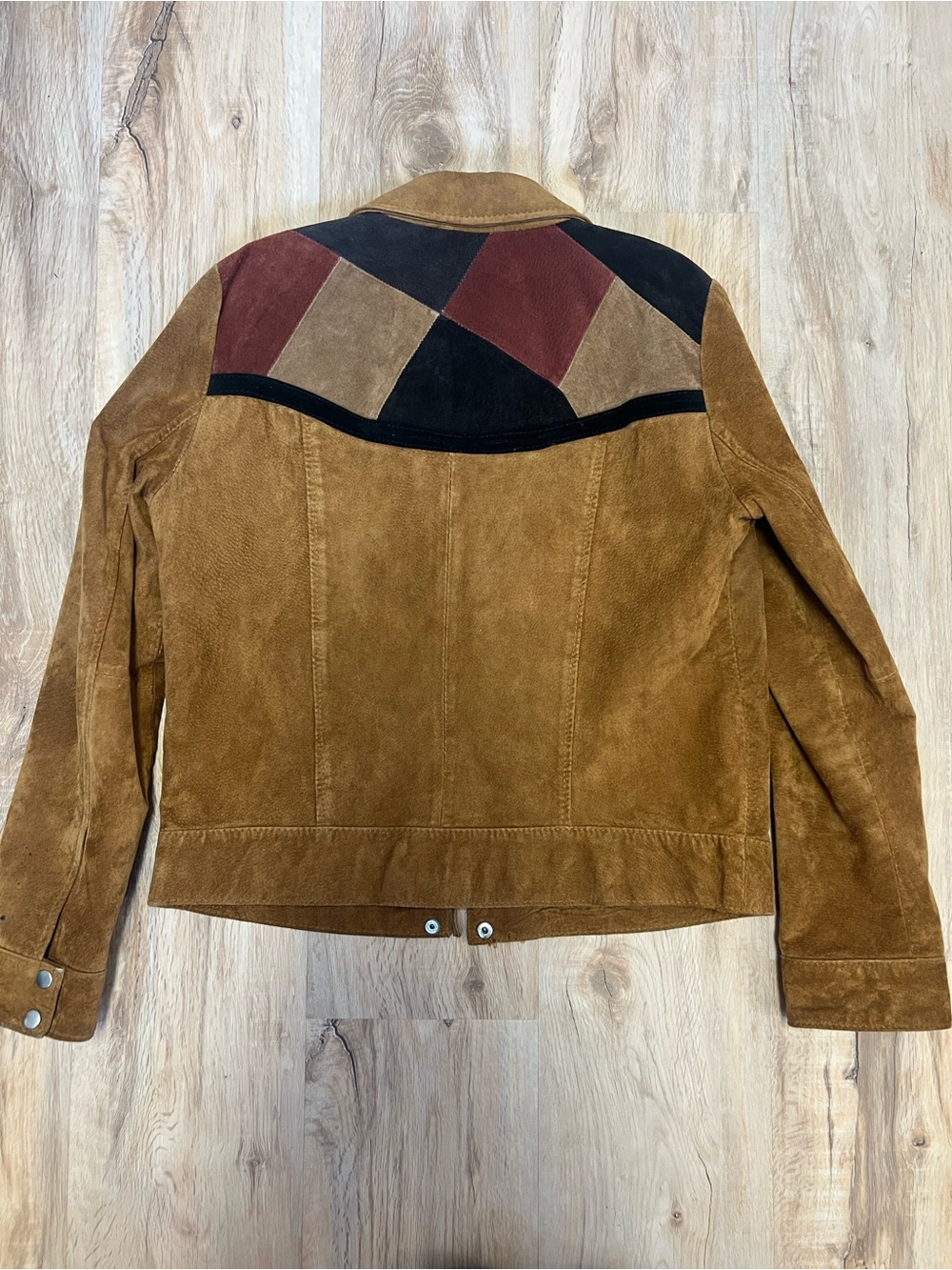 Mango MNG Genuine Leather Suede Patchwork Jacket Size Small - Picture 6 of 7